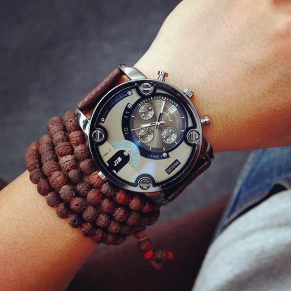 ⌚️NEW⌚️ Luxury Mens Calendar Leather Quartz Watch - Picture 7 of 7